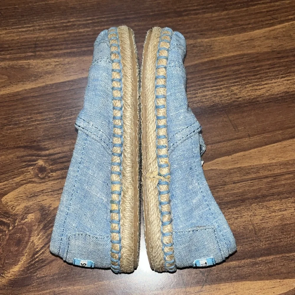 Toms Kids Light Blue Denim Slip-On Moccasins